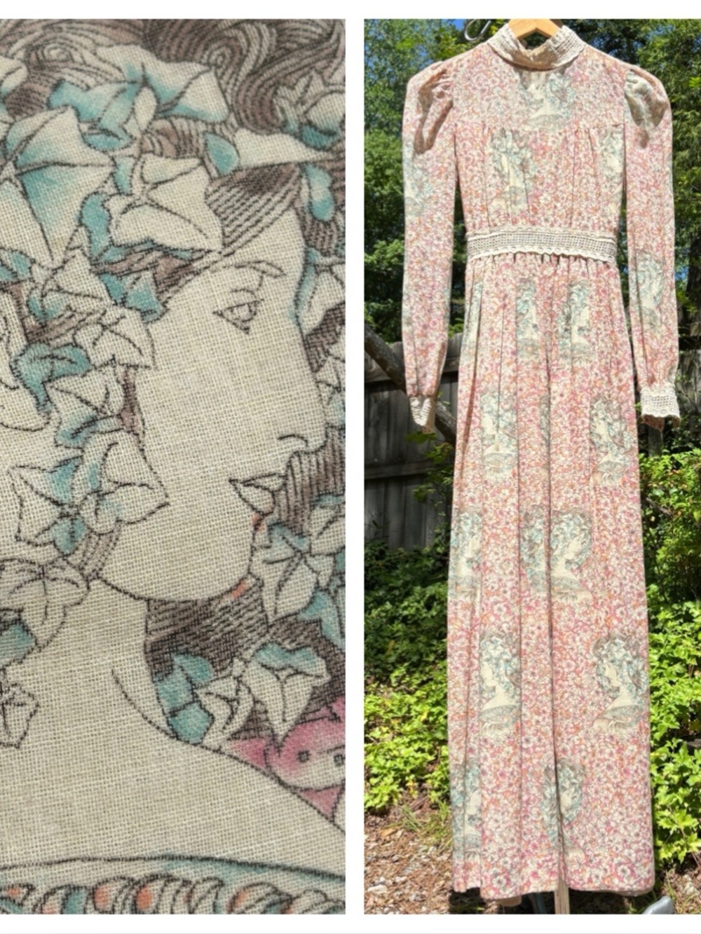 Vintage 70s Prairie Maxi Dress